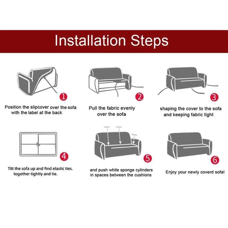 Striped Plaid Printed Couch Cover Sofa Cover For Living Room Elastic L -Shape Anti -Fouling Slipcovers Pets Chaselong Protector