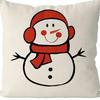 Christmas Pillowcase Linen Print Elk Snowman Home Decoration Sofa Cushion Cover