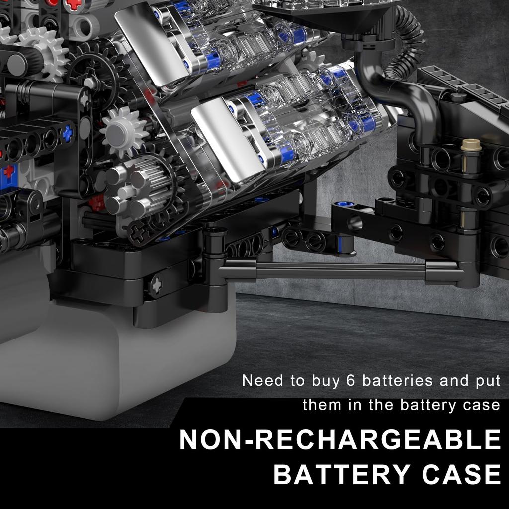 Mould King 10230 W12 Engine Model, Gasoline Car Engine Replica Model Set, STEM Toy for Kids, Adults, Car Enthusiasts, and Collectors (871 Pieces)