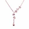 Exquisite Russian 585 Rose Gold Plated Shining Star Necklace Purple Gold Star Tassel Necklace Bead Set Chain