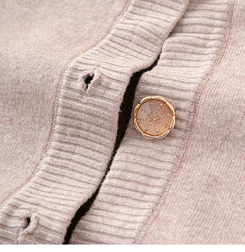 Tucano Elderly Women's Winter Fleece-Lined Cardigan Sweater