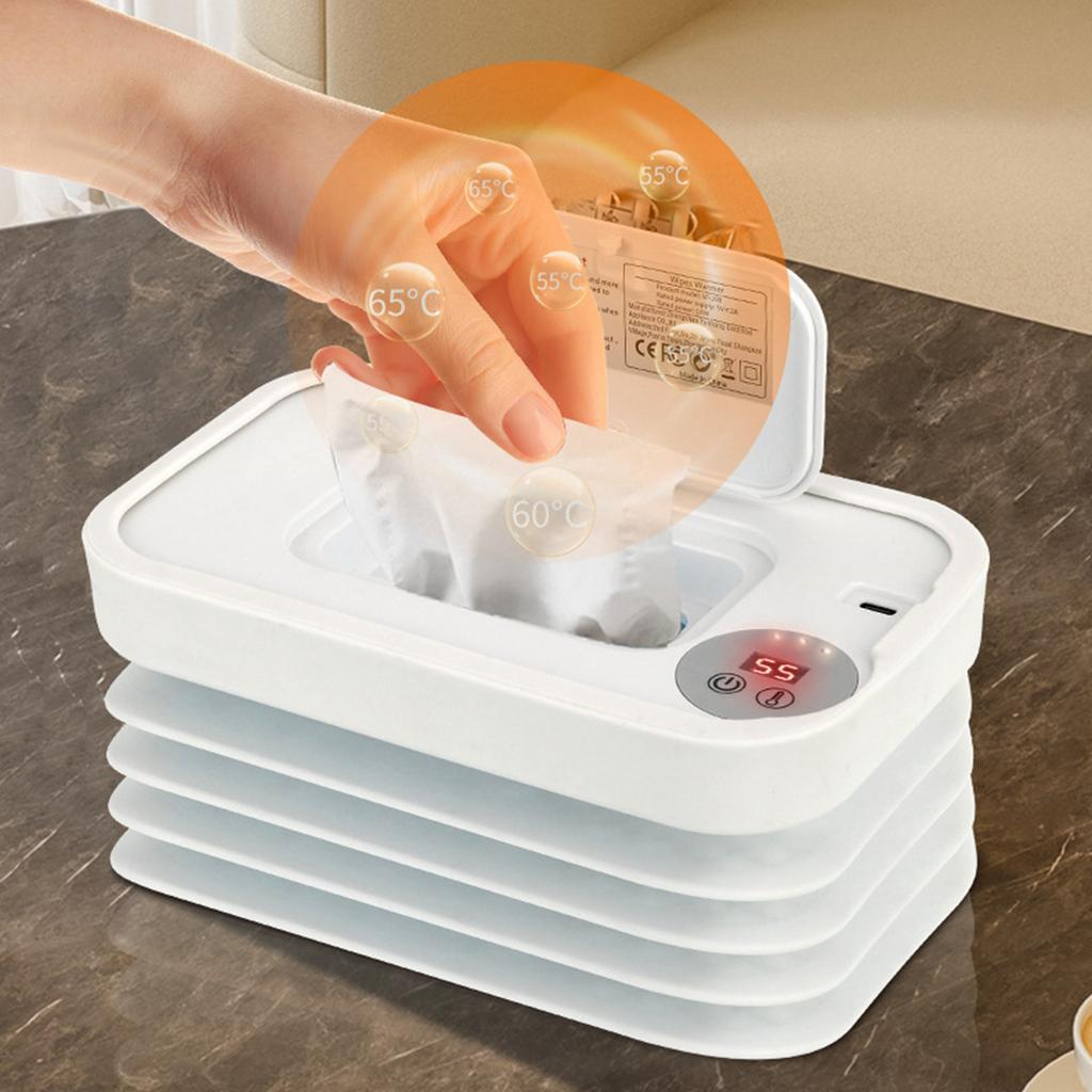 Våtservettvärmare Dispenser Bärbar USB Baby Våtservettmaskin med Konstant Temperatur Intelligent Värme för Bil Hem Sovrum
