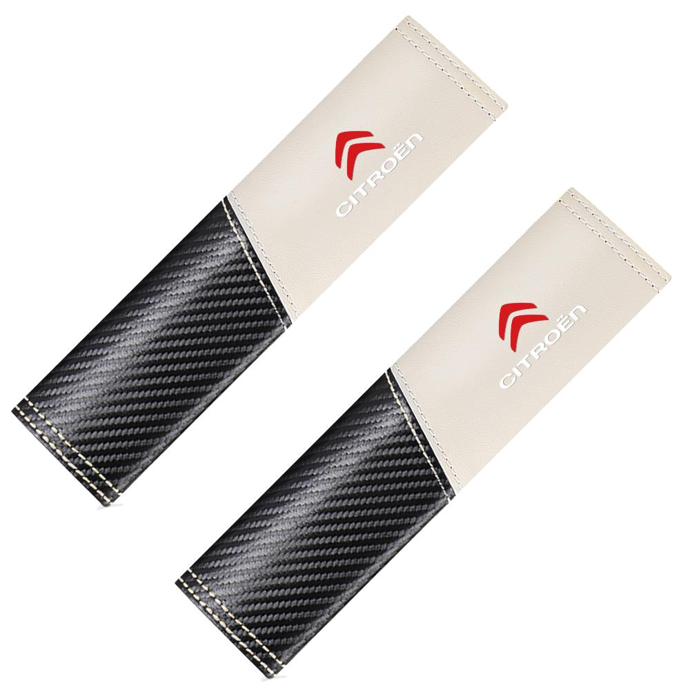PEZN4 1pc/2pcs PU Leather Car Seat Belt Cover Shoulder Pad For Citroen C1 C2 C3 Vts C4 Saxo C5 C6 C8 Xsara C3-XR Picasso Accessories