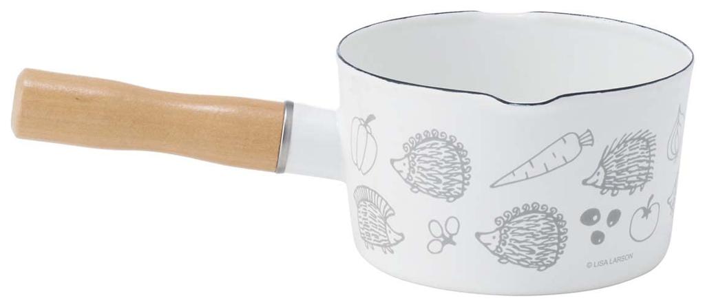 Skater Enamel Milk Lisa Larson Hedgehog Saucepan Double-Mouth Pan, Design, 13cm, 0.8L, ENMP2-A