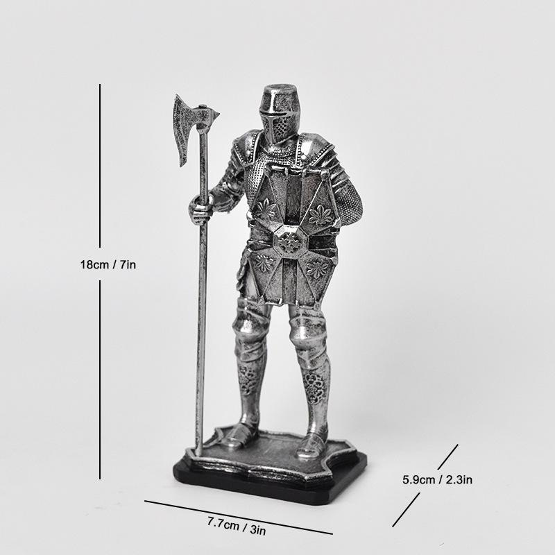 Nordic Retro Guard Resin Knight Ornament Creative Home Living Room Office Crafts Ornament