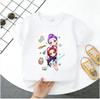 Summer Short-sleeved Cute Style Series K-pop Demon Hunters Children's Polyester T-shirt for Girls, Cute Sports Shirt for Girls