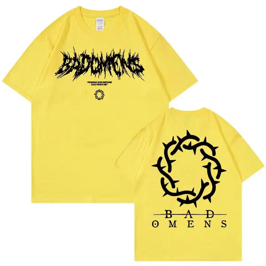 Bad Omens Band Logo Grafic T-shirt Bărbați Femei Casual Moda Supradimensionate Bumbac T-shirt Hip Hop Gothic Îmbrăcăminte T Shirt