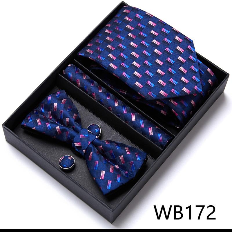 Conjunto de Corbata y Pajarita para Hombre Caja de Regalo Conjunto de 6 Piezas Corbata de Grupo Vestido de Negocios Corbata de Boda