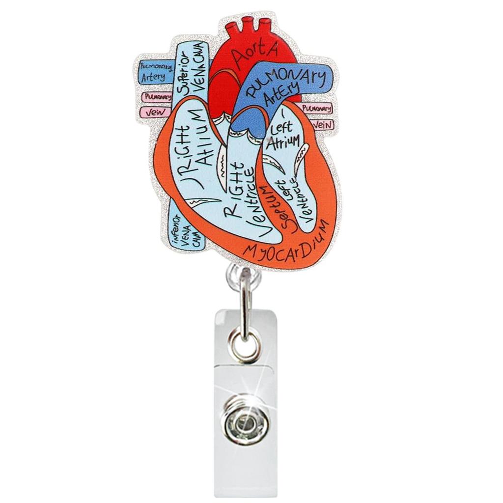 Letters Heart Nurse Doctor Badge Reel Retractable Id Badge Holder Student Teacher Key Ring Id Name Card Clip Office Supplies