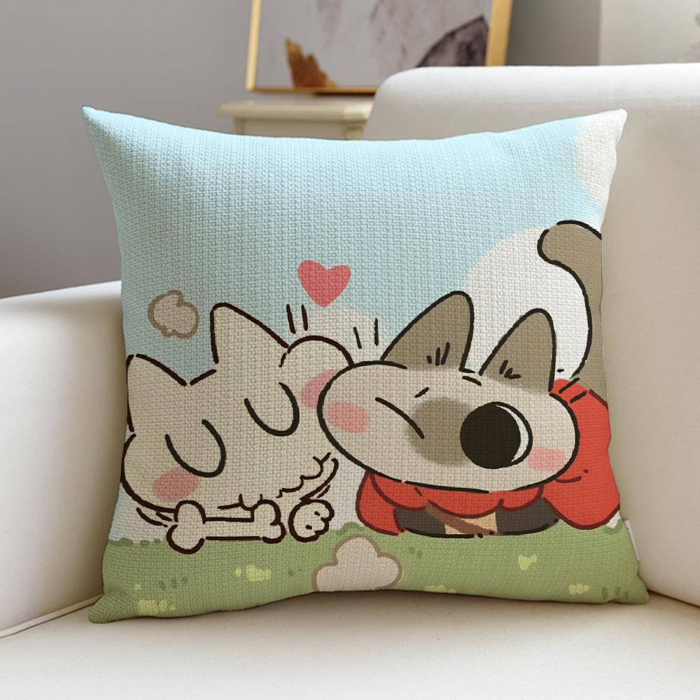 Elegant SSiamese LipuS Cushion Cover Breathable and Skinfriendly Linen Pillowcase Square Removable and Washable Cushion
