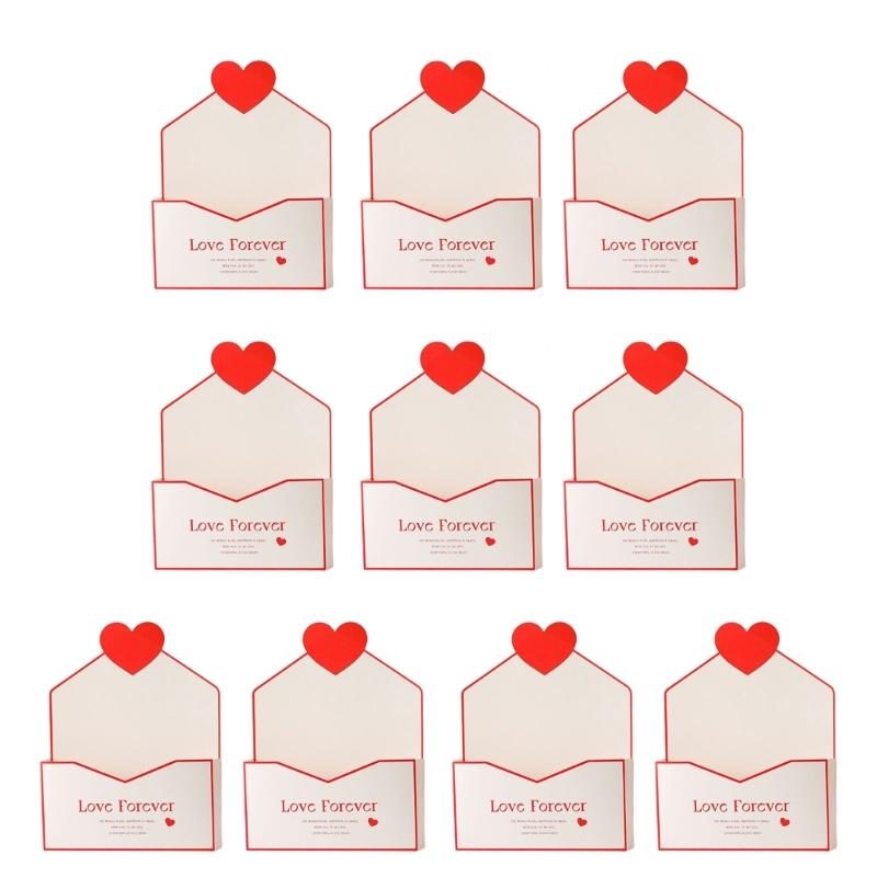 10PCS Romance Letter Envelopes For Freshness Flowers Event Gift Box Perfect For Valentines Day And Special Event красный