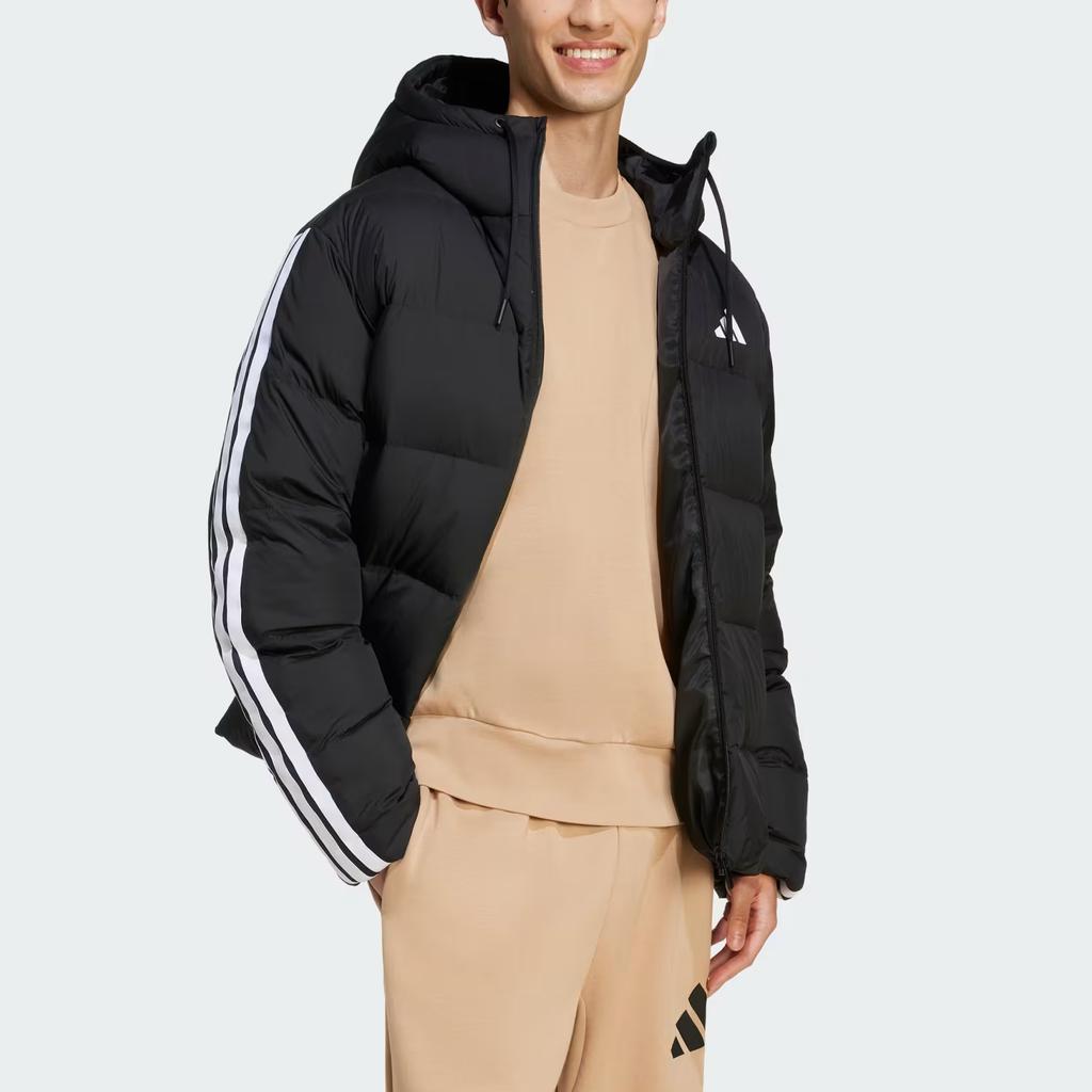 adidas Essentials Climawarm Three Stripes Loose Waterproof Warm Duck Down Hooded Long Sleeve Down Jacket Men Outerwear JM4165