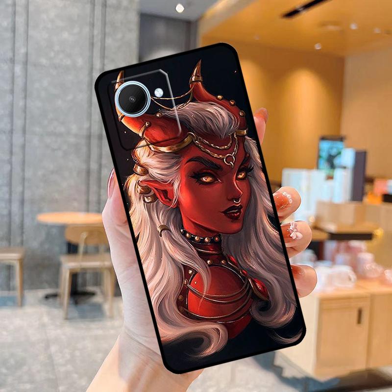 Devil Woman Sexy Girl Witch Case For Realme C55 C33 C31 C35 C30 C11 C15 C25s C21Y GT Neo 5 3T 2T 8 9 10 11 Pro Plus