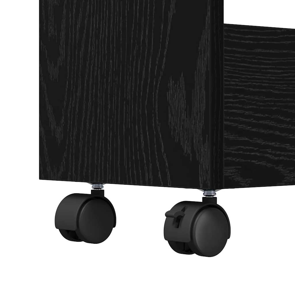 Narrow Storage Trolley Black Oak Effect