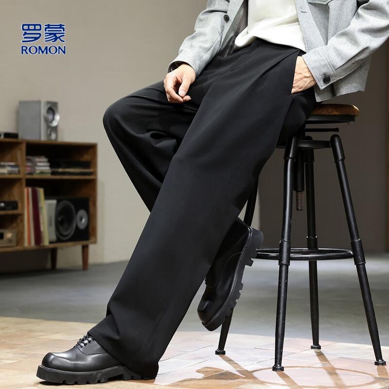 ROMON Men's Loose Straight Leg Casual Pants
