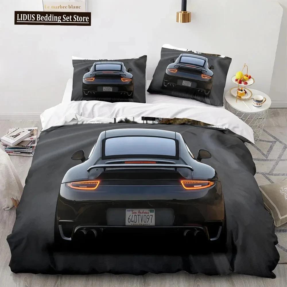 

Sports Car Duvet Cover Sets Full Size,3 Piece Race Car Bedding Sets With Pillowcases For Teens Boys 3pcs Polyester Quilt Cover AU Double 180x210cm
