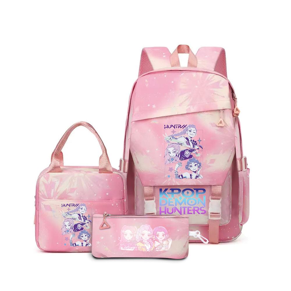 Kpop Demon Hunters, Elementary School Bag, Children'S Backpack, Lunch Bag, Pencil Bag, Three-Piece Set, Student Backpack