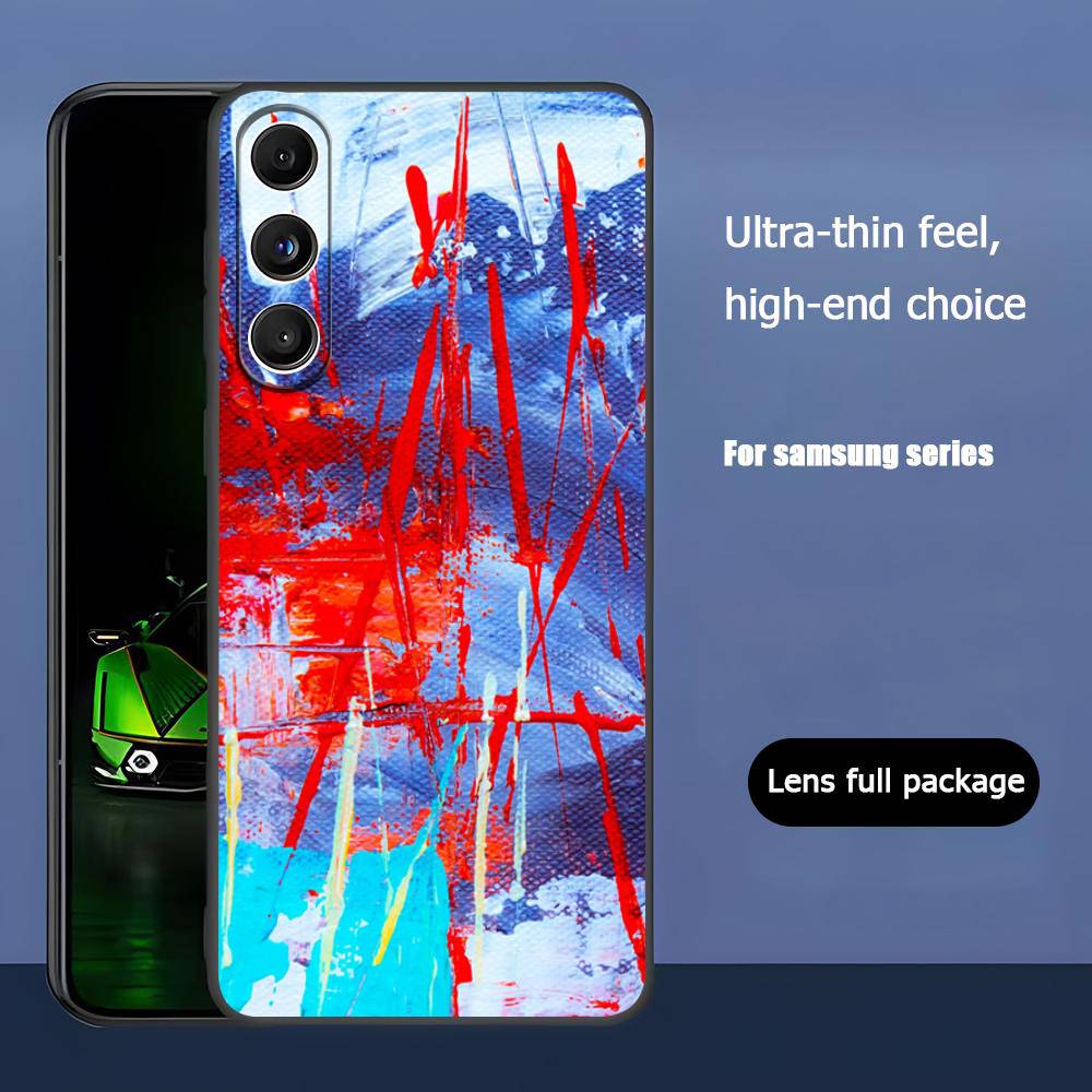 Fashion Colorful Pattern IMD Art For Samsung Galaxy S23 S24 S25 Ultra S22 Plus S21 Black Soft Case Waterproof Soft Case