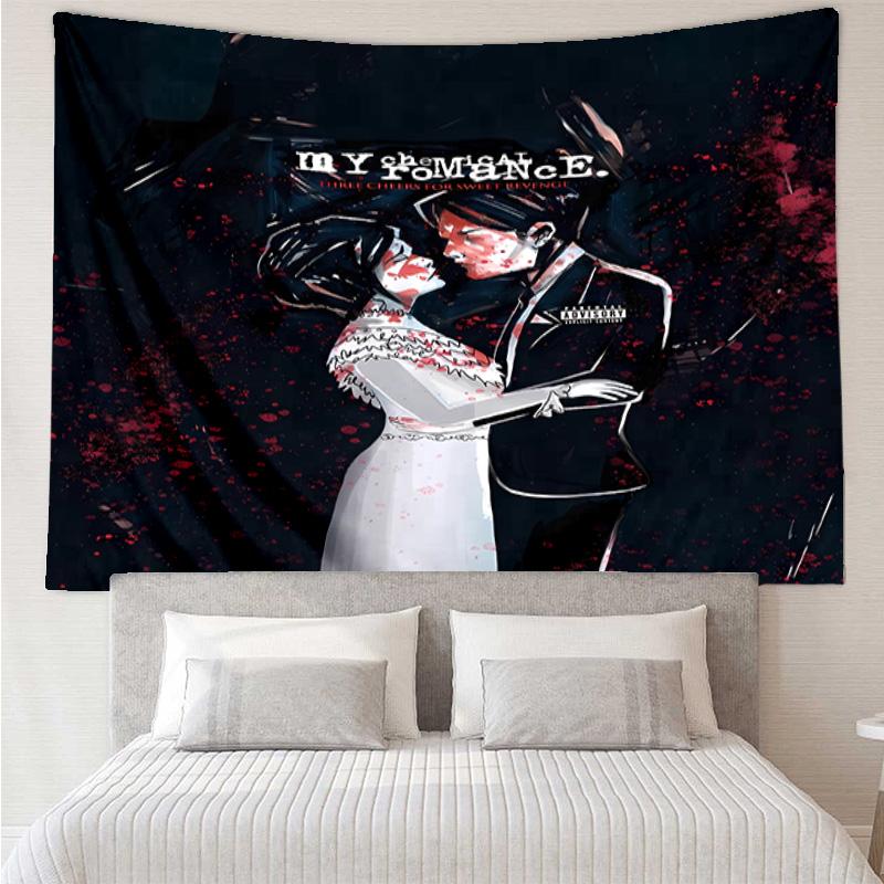 My Chemical Romance Tapestry for Bedroom Aesthetic Classroom Tapestries Wall Hanging for Living Room Dorm Office,Ideal Creative Gift