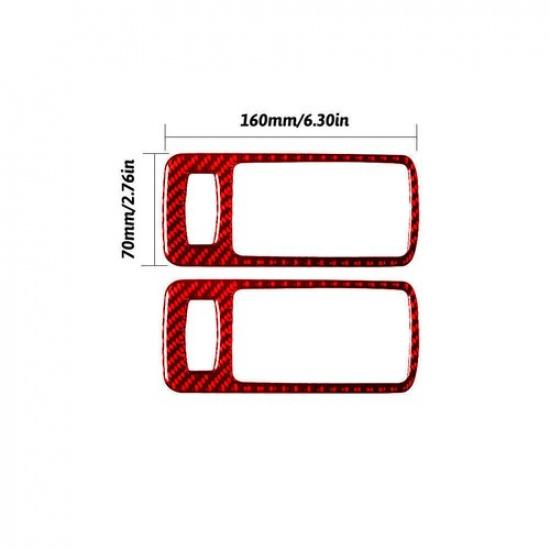 Red Carbon Fiber Door Handle Decorative Cover Trim For Ford Mustang 2005-2009