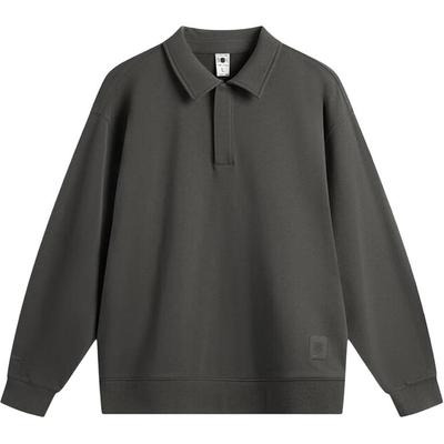 Li Ning China Color Series Einfarbig Bequem Atmungsaktiv Vielseitig Lässiger Sport-Hoodie Herren-Hoodie Graphitgrau AWDU849-6