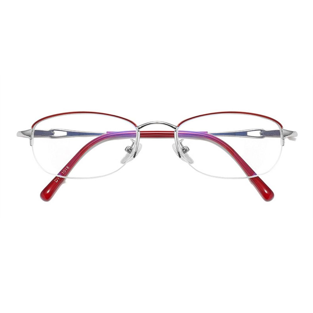 Reading Glasses Half-Frame Metal Reading Glasses Women  Presbyopia Eyeglasses Anti Blue-Ray Ultralight Eyewear