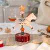 Christmas Vintage Red Dopamine Horse Rotating Ornament Pony Figurine Home Room Decor New Year Party Decor Birthday Gift