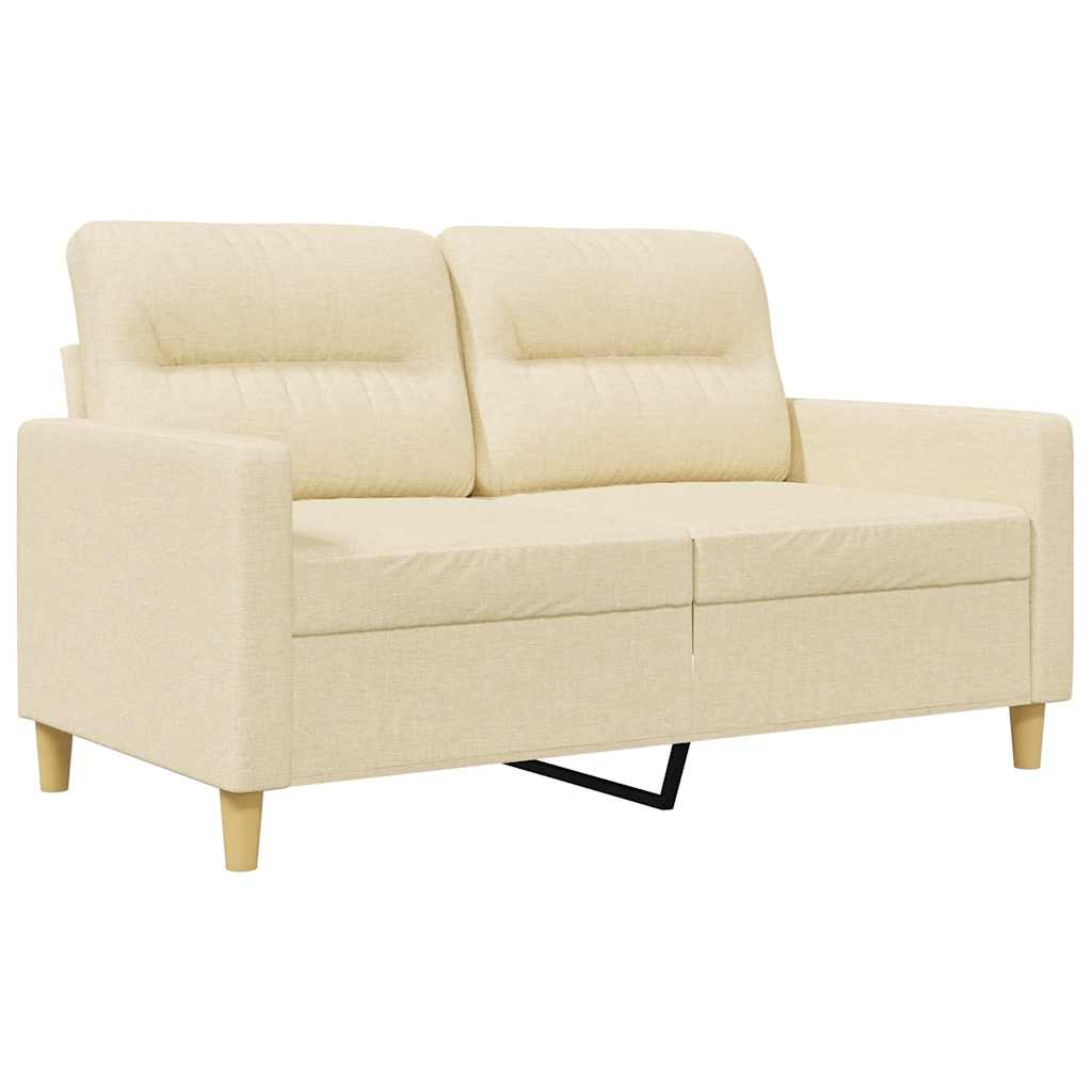 Vidaxl 2-Seater Sofa, Cream, 120 Cm, Upholstered In Fabric