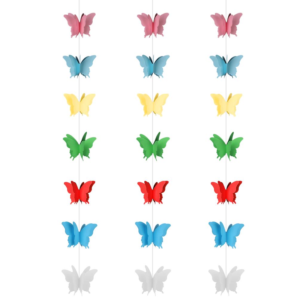 Romantyczna i przyciągająca wzrok girlanda z motyli do dekoracji przyjęcia weselnego, dekoracja na przyjęcie urodzinowe