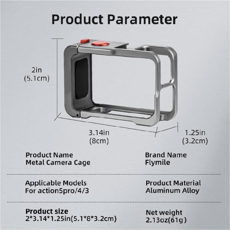 Protective Frame Cage for Action 3/4/5 Frame Rabbit Cage Cold Shoe Protective Case for Action 3/4/5 Sports Camera