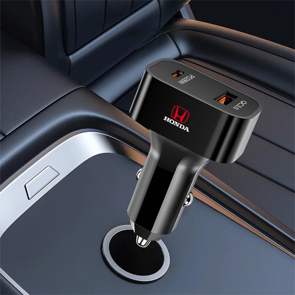 VFHJQ1 Car PD 25W Charger USB Type C Port Fast Charging Adapter Accessories For Honda Mugen Power Civic Accord Odyssey City CRZ Spirior