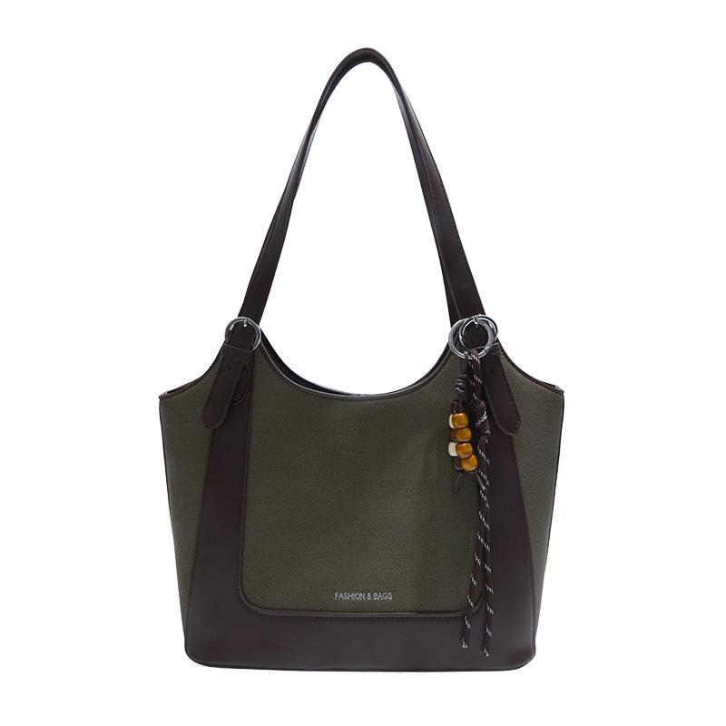 Herbst/Winter Retro Schulter-Eimerbeutel mit großem Fassungsvermögen - Modische Damenhandtasche für den Weg zur Arbeit
