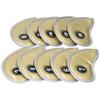 10Pcs Golf Iron Head Covers Sleeve Number Protective PU Waterproof Golfing AccessoryGold