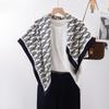Spring and Autumn Travel Silk Scarf 90cm Twill Silk Large Square Scarf Shawl European and American Women's Head Scarf Cross-border Scarf