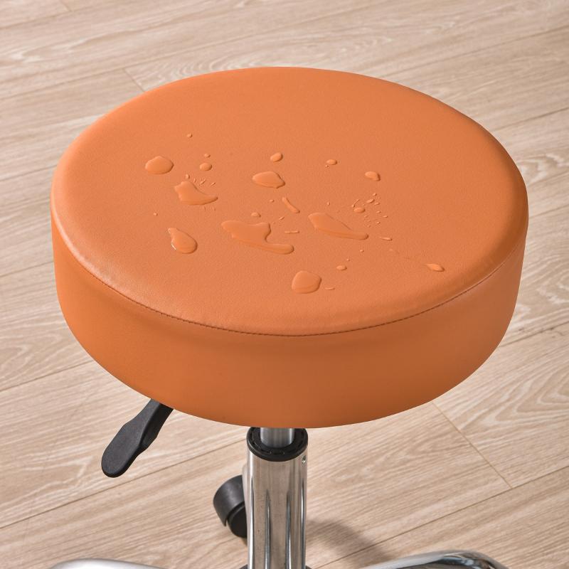 Waterproof PU Leather Seat Cover Dustproof Round Universal Chair Cover Barber Bar Stool Home Restaurant Furniture Protector