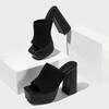 Fashion Eilyken Fashion Roma Style Knitted Platform High Heels Slippers Women Casual Peep Toe Fashion Ladies Shoes Sandals