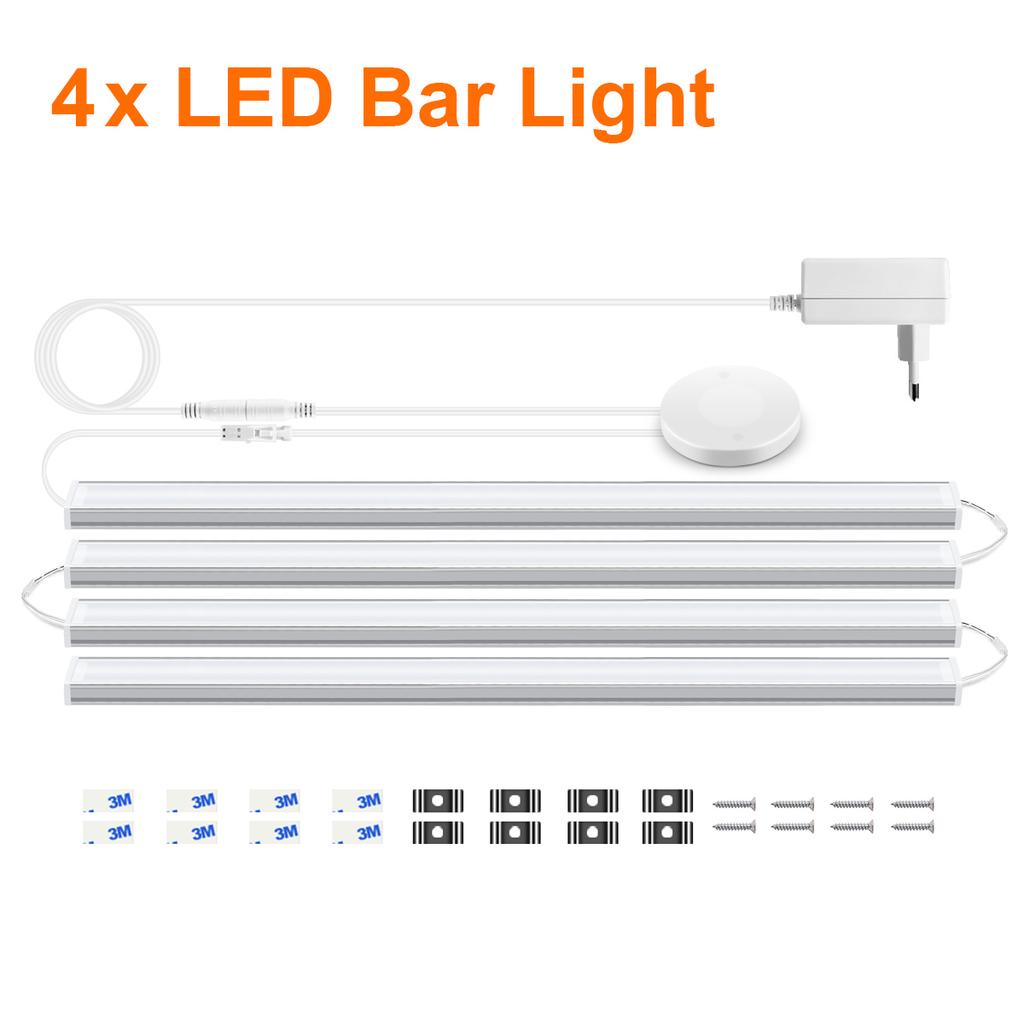 Under Cabinet LED Bar Light Linkable LED Strip Light With Penetrable Wood Touch Sensor Dimmable Switch For Kitchen Cabinet Shelf