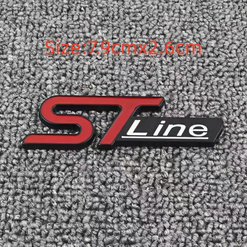3D Metal STLine STTurbo Logo Emblem Decal Front Grill Fender Side Badge Sticker for  Kuga Fiesta Mondeo and Other Automobile Brands
