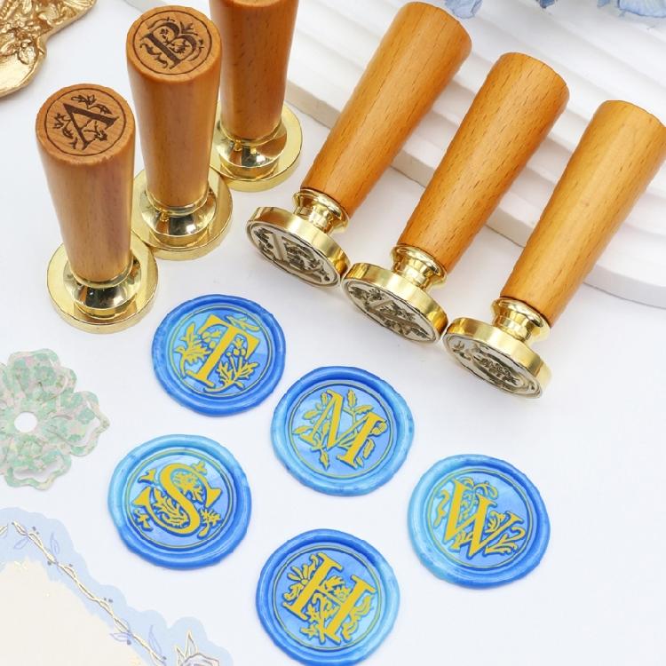 Brass Wax Seal Stamp Ergonomic Wood Handle for Personalizing Stationery and Card Making 1PC
