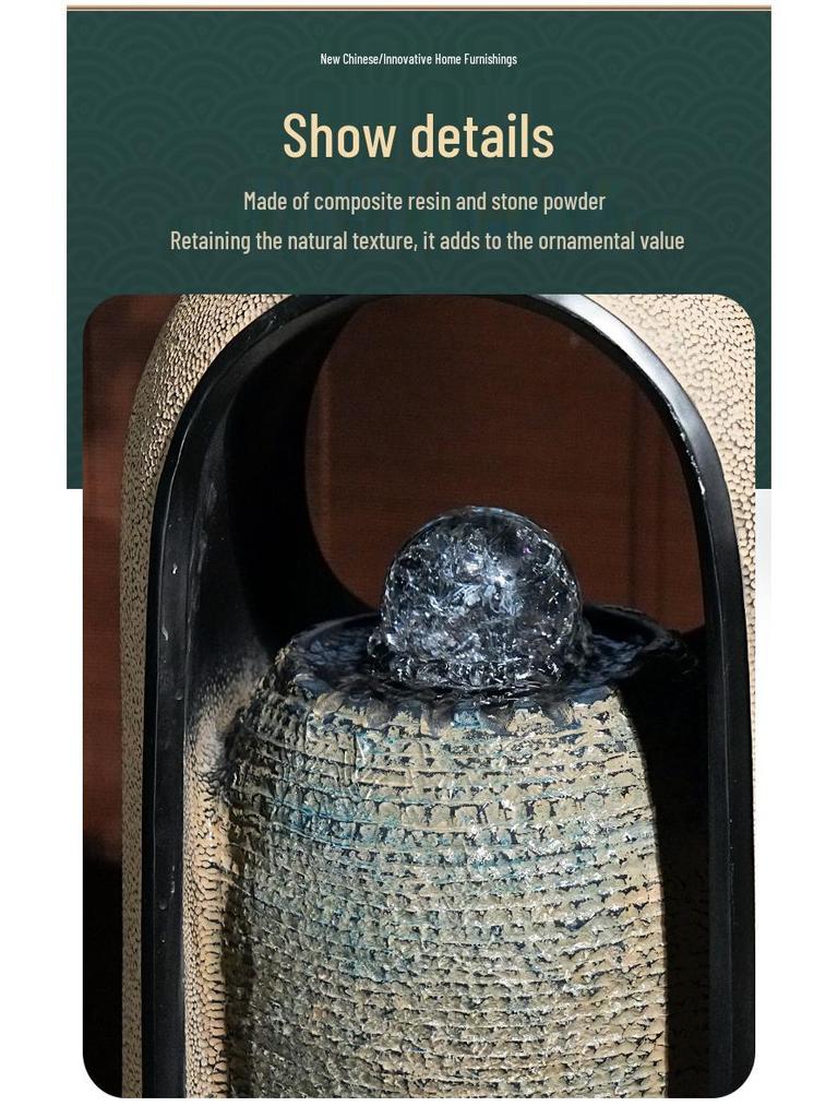 Chinese Indoor Waterfall Ornament: Living Room Fountain for Wealth & Home Decor