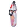 PE Misting Water Bottle Spray Mist Sports Water Bottle Reusable Cooling Drinking Bottle with Double Wall Insulation Carry Loop Red