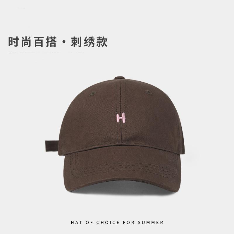 Embroidery baseball cap, big head circumference, wide brim, deep top, pure cotton, breathable and comfortable, women's peaked cap, men