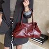 Soft Commuting Tote Bag Pleated Underarm Shoulder Bag Trendy Retro Women Handbag  Dating