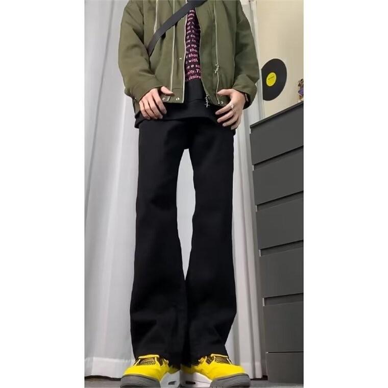 Джинсы JYL мужские расклешенные Cleanfit узкие американский стиль прямые клеш деним S амарантовый