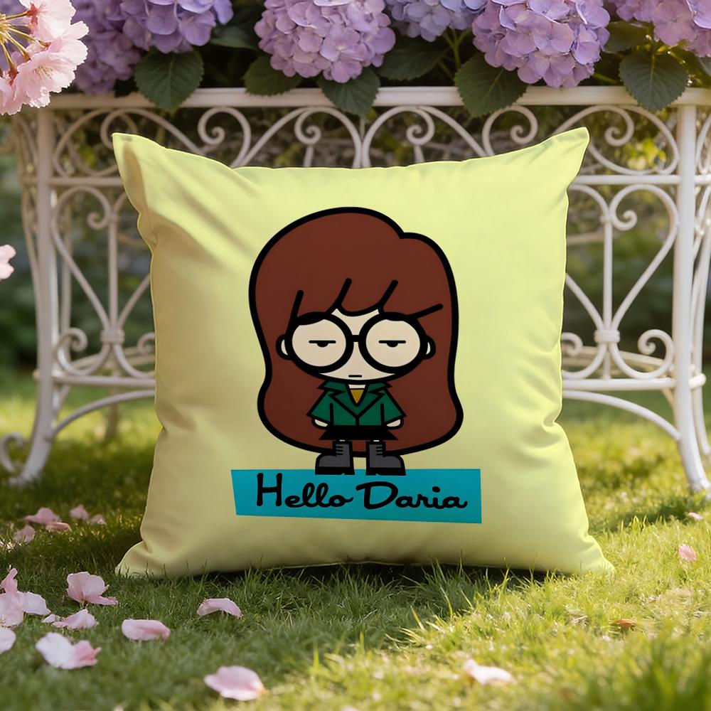 Cartoon D-Daria Cushion Cover Home & Car Dual-Scene Pillow Cover: Reversible for Premium Comfort