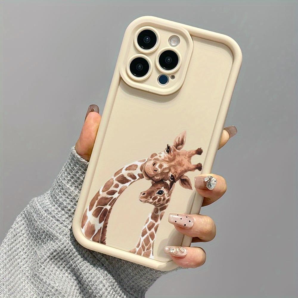 Cute giraffe pattern phone case for iPhone 17 16 15 14 13 12 11 Pro/ Max /Plus anti-fall and shockproof back cover