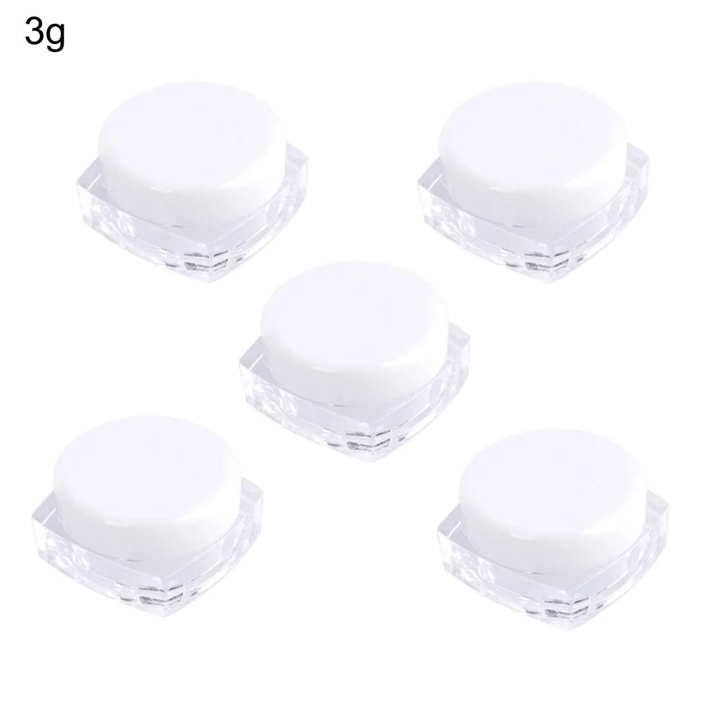 5PCS 2g 3g Empty Small Colorful Covers Clear Plastic Cosmetic Pot Jars with Lids for Face Cream Lip Balm Containers Travel