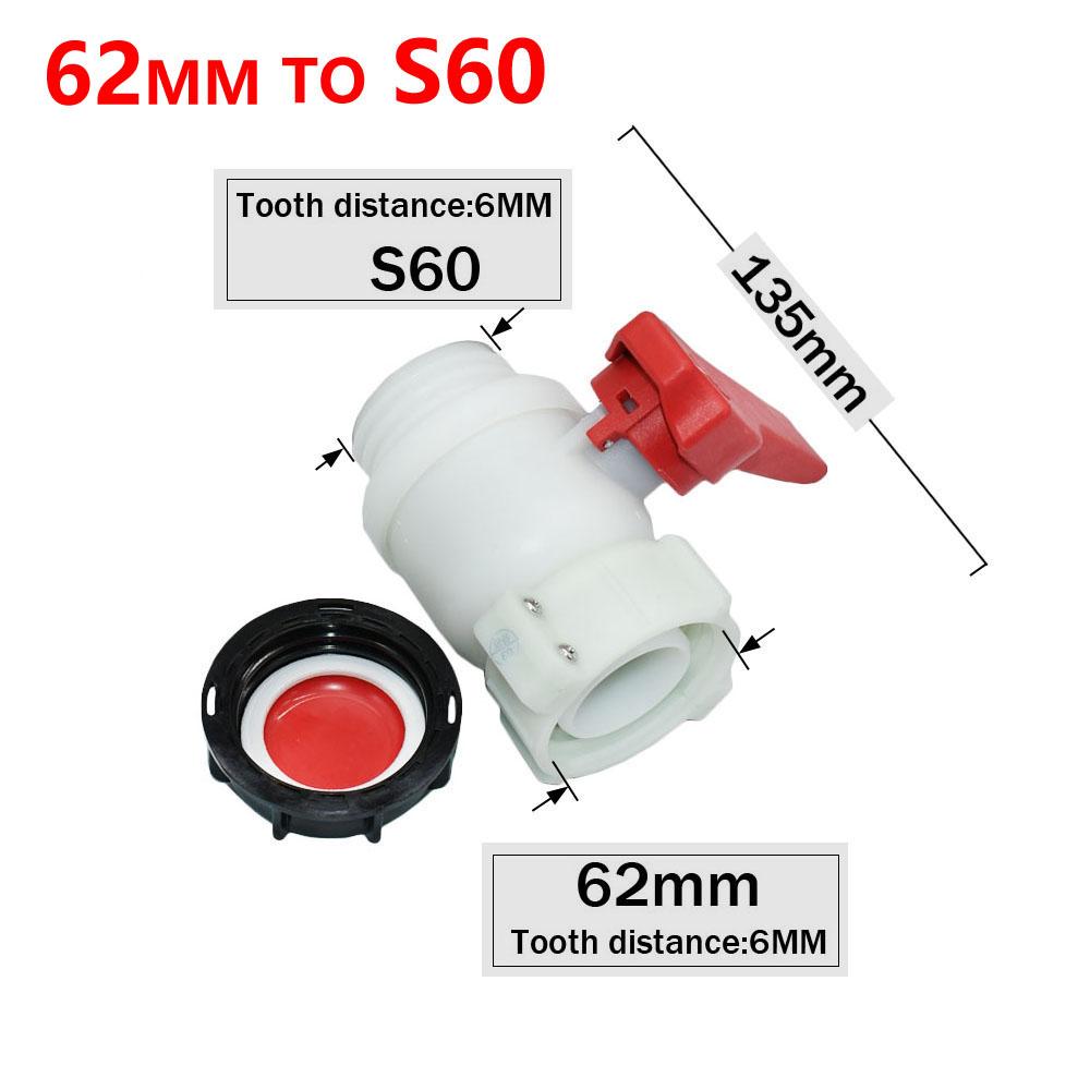 IBC Ton Barrel Valve Fitting 62/75/80mm S60 58mm G2 IBC Tank Adapter Tap Coupling For Bucket Outdoor Rain Bucket Ton Bucket