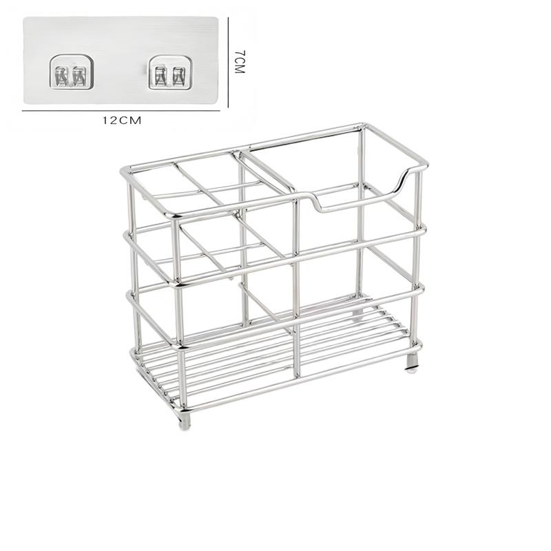 Stainless Steel Toothpaste Holder 5 Slots Toothbrush Holder for Bathroom Space-saving Bathroom Accessories Storage Box