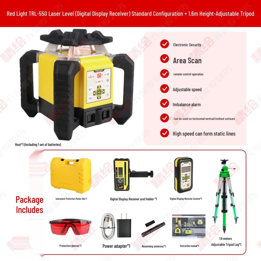 Creator Laser Level with Red and Green Light - Fully Automatic Electronic, Vertical and Horizontal Measurement, Shockproof Design